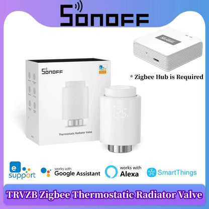 SONOFF TRVZB Zigbee Smart Thermostatic Radiator Valve Temperature Controller Smart Home Automation Via Alexa Google SmartThings.