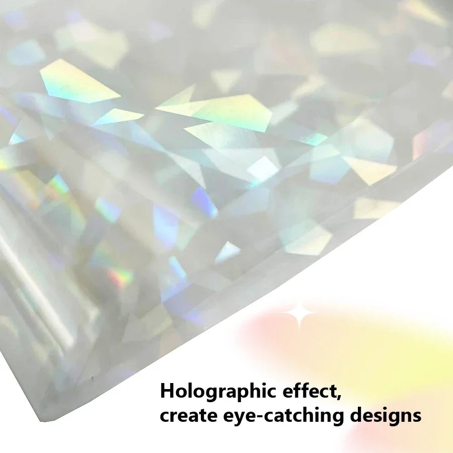 10pcs Holographic Nail Foil Set 2.5x100cm Gradient Transparent AB Color Transfer Stickers for Manicure Nail Art Decals.