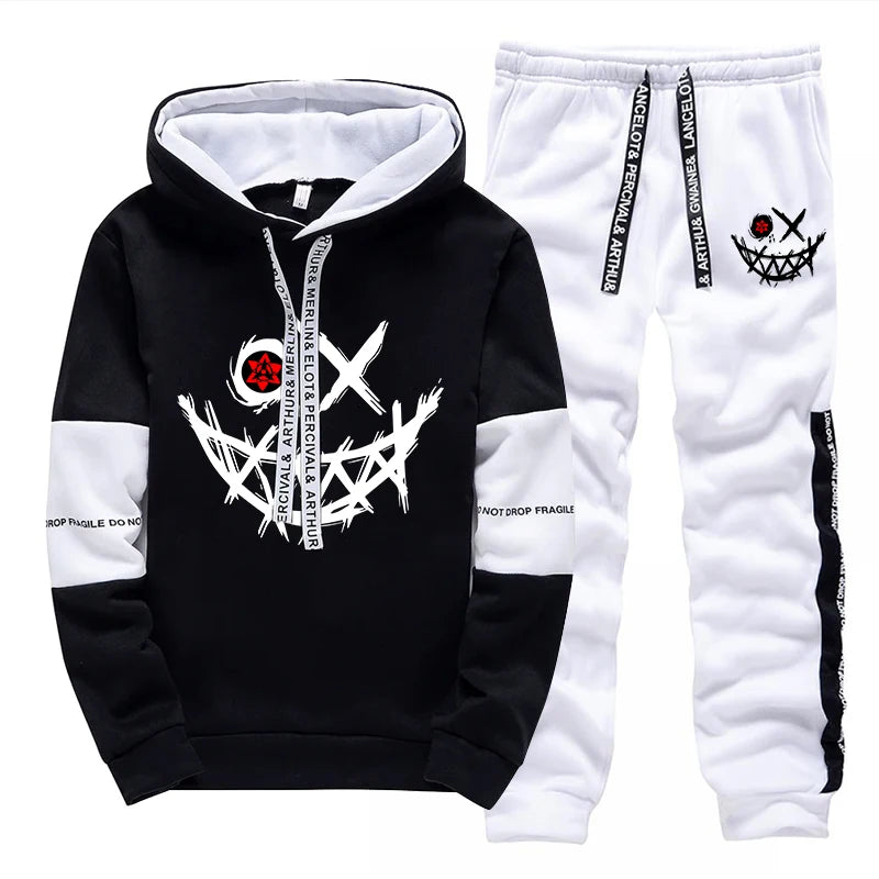 2025 New Arrival Men's Tracksuit Hooded Sweatshirt Sweatpants All Season Casual Sporty Jogger Suits Urban Fashion Hoodie Outfits.
