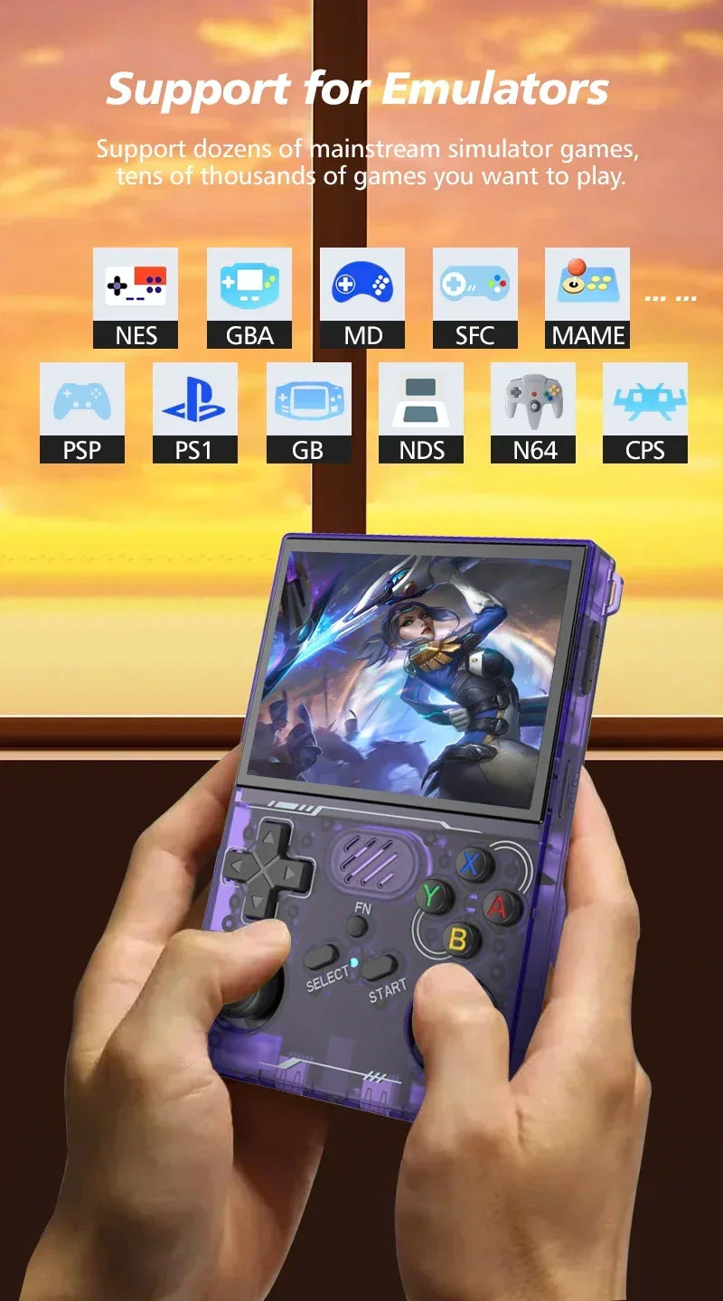 100% ArKOS R36XX Retro Handheld Game Console Linux System 3.5 Inch IPS Screen 64/128GB/256GB Game Player R36S updated version.