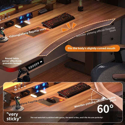 Elektrischer höhenverstellbarer intelligenter Stehschreibtisch, Computer-Workstation, Heimbüro, Gaming-Tisch, Arbeitszimmer, Schreibtisch, Desktop-Computer