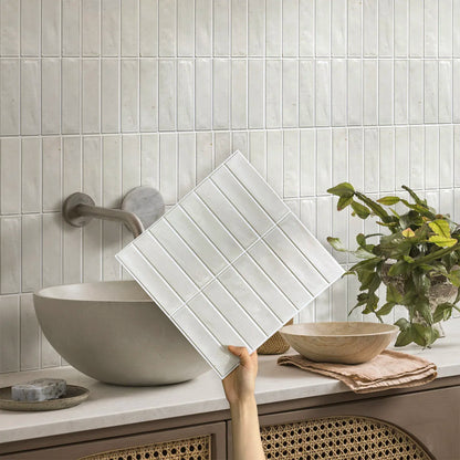 10pcs 3D Tile Sticker Self-adhesive Tile Backsplash Bathroom Wall Tile Stickers, Water and Mold Resistant, 30x30cm