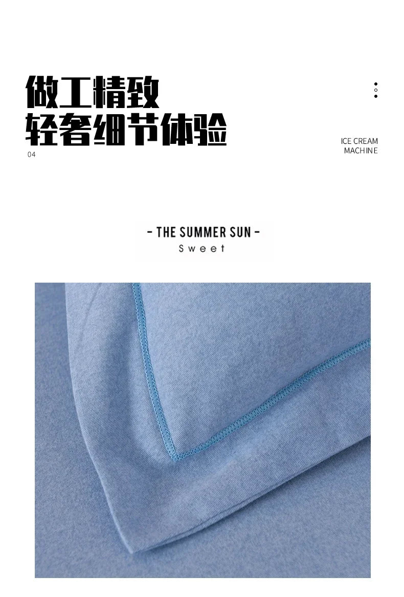 2024 new light luxury solid color thickened cotton abraded four-piece set, pure cotton warm, available in autumn and winter.