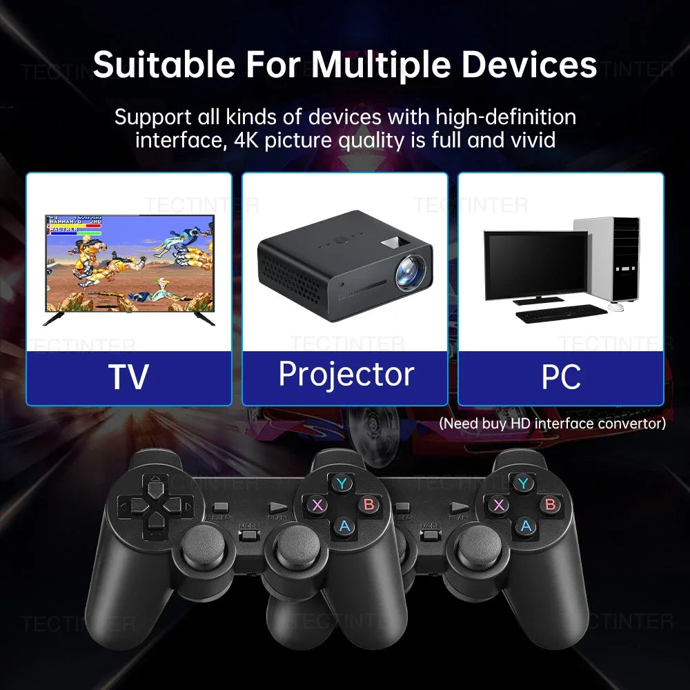 M8 4K TV Game Stick Video Game Console Built-in 40000 Games Wireless Gamepads Controller TV Retro Handheld Game Player for PS1.