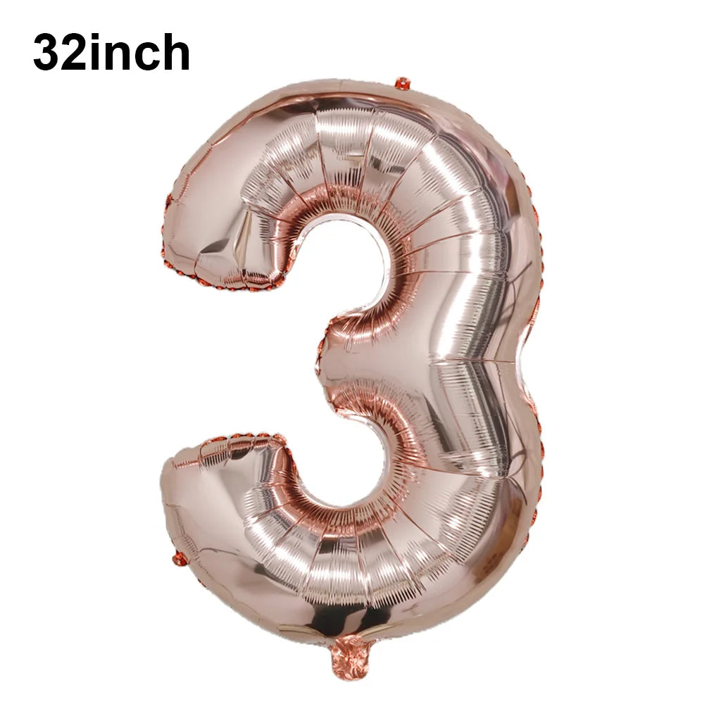 Blauer Ballon mit großen Zahlen, 32 Zoll, 0, 1, 2, 3, 4, 5, 6, 7, 8, 9, Geburtstag, Bachelorette-Luftballons, Figur, Golob-Party-Ballon-Dekoration