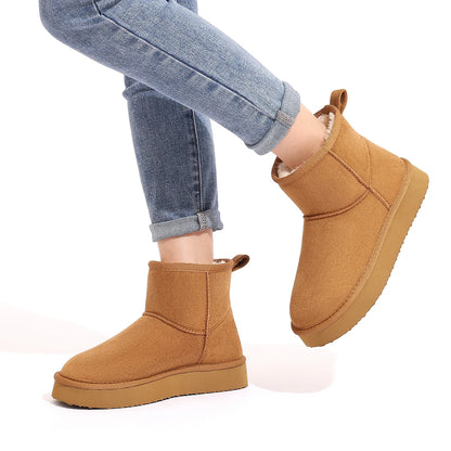 Evshine Memory Foam Ankle Boot Trending Shoes For Women Waterproof Women Snow Boots Female Snow Boots Suede Winter Warm Boots.
