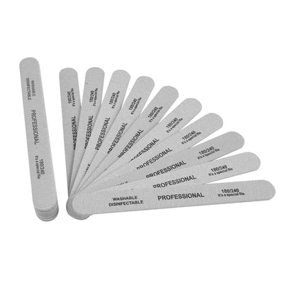 10pcs/lot Sandpaper Nail File for gel nails 180/240 Professional Manicure Buffer Pedicure Double-sided set de limas Nail Tools.