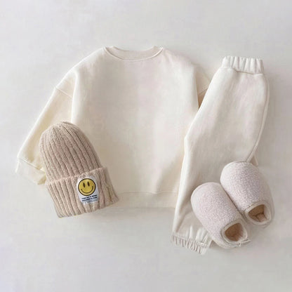 Autumn Baby Girl Clothes Sets Winter Fleece Baby Clothes Outfit Mickey Mouse Toddler Baby Boy Outfit Set.