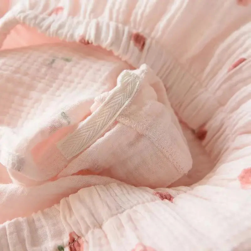 2025 sommer Damen Kurzarm Shorts Pyjamas Set 100 % Baumwolle Krepp Tuch Dünne Hause Service Zwei-stück Frühling und Herbst Lose.