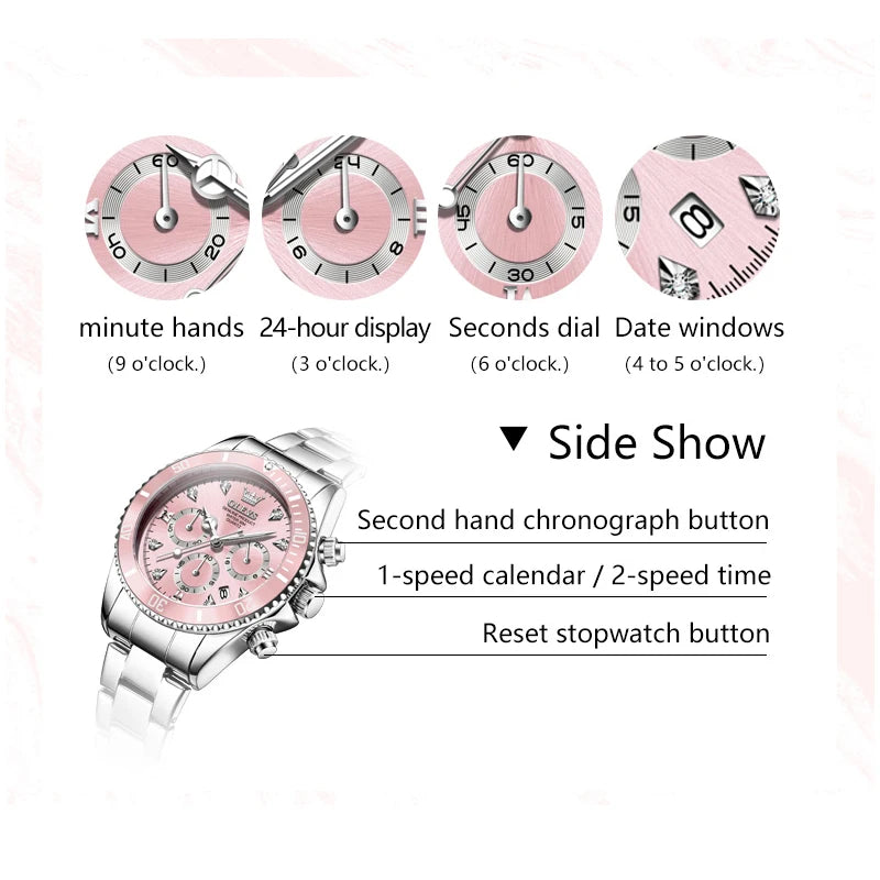 OLEVS 5632 Womens Watch Elegant Luxury Quartz Watch Zircon Scale Waterproof Luminous Automatic Date Ladies Watch Gifts Original.