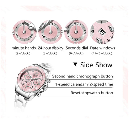 OLEVS 5632 Womens Watch Elegant Luxury Quartz Watch Zircon Scale Waterproof Luminous Automatic Date Ladies Watch Gifts Original.