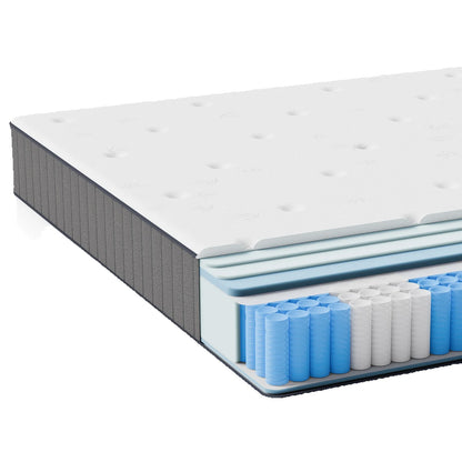 Taschenfederkernmatratze 180×200×25cm H3 - 7-Zonen mit Diatomenschaum & orthopädischem Support