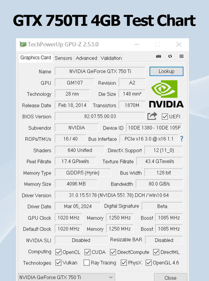 SOYO NVIDIA GPU GTX 750Ti 4G Graphics Card GDDR5 128Bit 28nm PCI-E 3.0 Gaming Video Cards Desktop Computer components NEW.