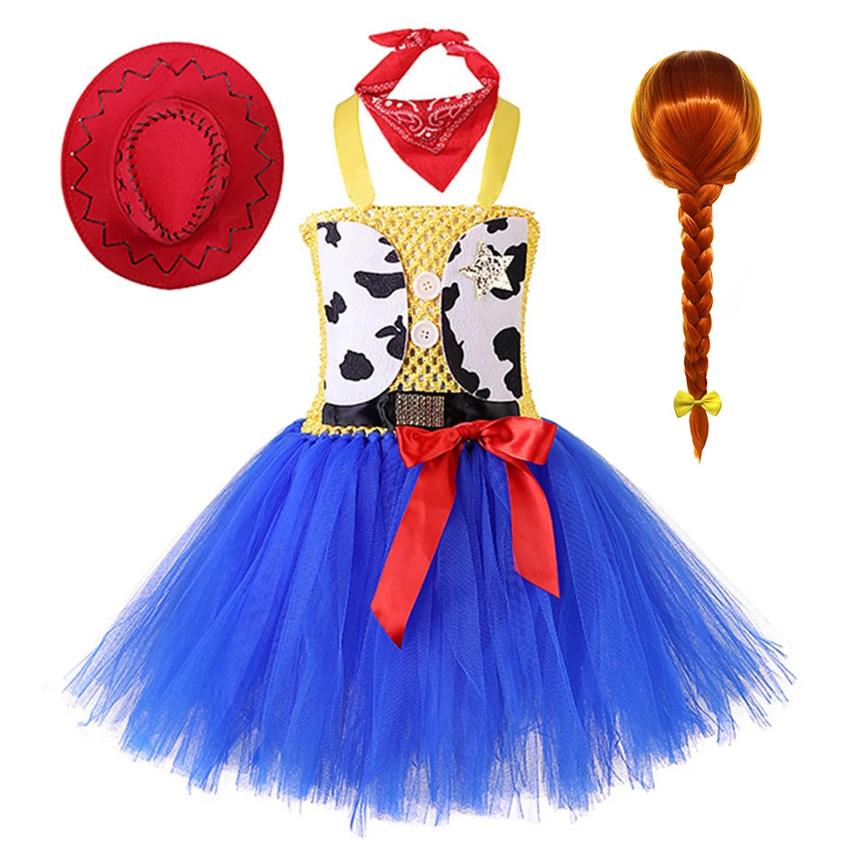 Woody Jessie Toy Story Cowboy Performance Kostüm Sets Mädchen Cartoon Tutu Kleid Kinder Disney Cosplay Karneval Party Kleidung