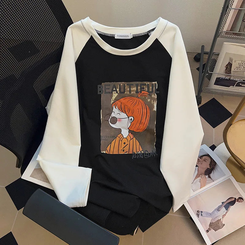 170kg Plus Size Damen Büste Herbst lässig Mode bedruckt Sweatshirt lose Langarm Top 6xl 7xl 8xl 9xl 10xl 11xl.