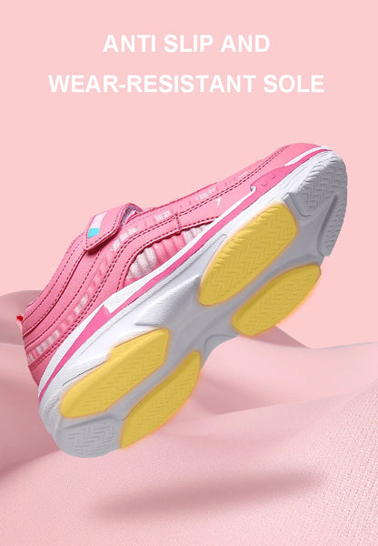 Girls Sport Shoes Waterproof Running Kids Sneakers Casual Leather Pink Breathable Fashion Antislip Lightweight Children Shoes.