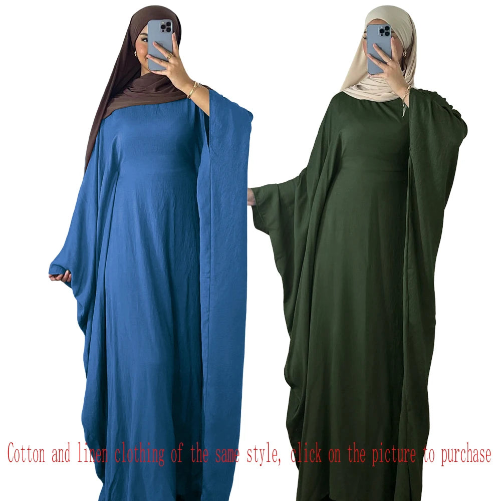 Eid Modest Satin Khimar Abaya Dubai Luxury 2024 Muslim Islam Arabic Abayas For Women Kaftan Hijab Dress Robe Femme Musulmane.