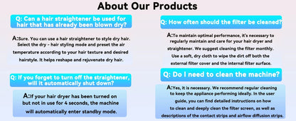 Professional 2 IN 1 Hair Straightener Hair Dryer Heat-Up Hair Flat Iron Negative Ion Iron Long-Lasting Styling Tool wet and dry