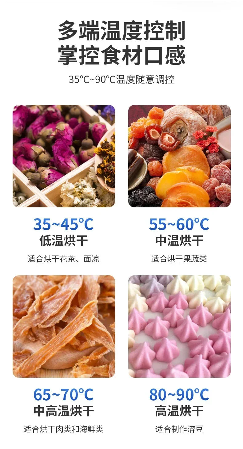 Food Dehydrator Home Fruit Digital Temperature Air Dryer Vegetable  Meat Medicinal Materials Smart Commercial Food Dehydrator.