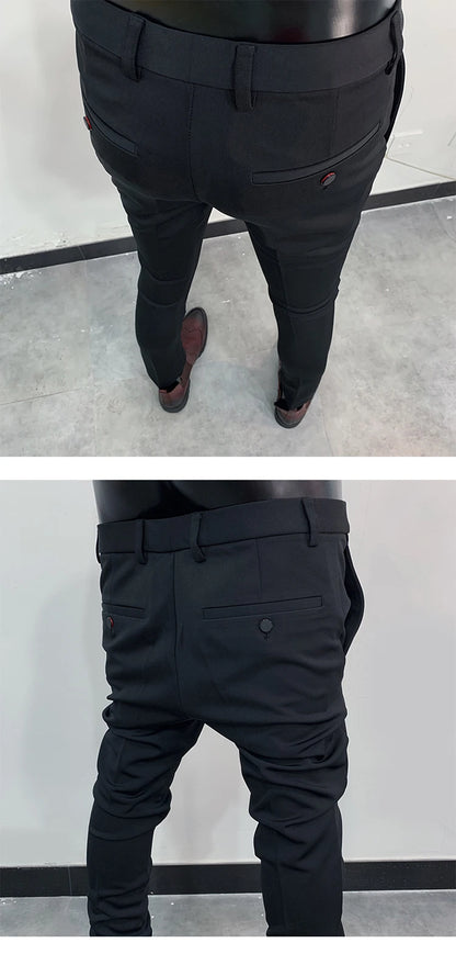 Men Suit Pants Dress Pantalone Hombre Stretch Slim Formal Trousers Calça Masculina Solid Color Casual Pants Fashion Men Clothing