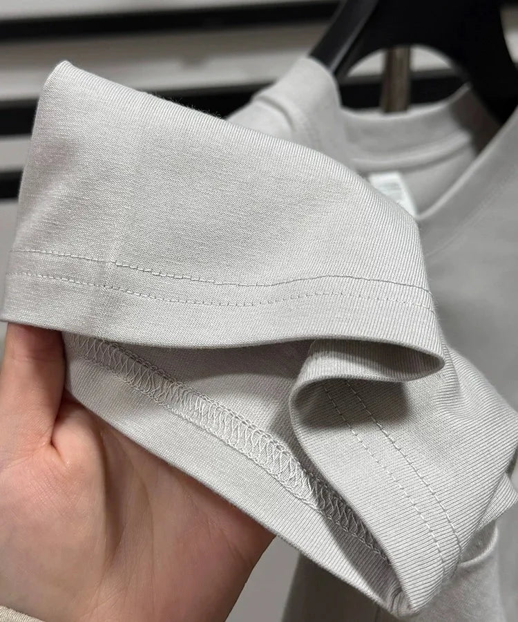 Light luxury 100% cotton men's T-shirt short sleeve round neck skin friendly comfort fashion brand cartoon bear embroidered top.