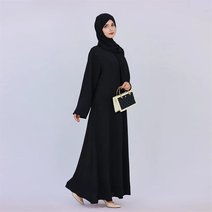 Ramadan Eid Solid Linen Dubai Abaya Turkey Islam Muslim Modest Dress Kaftan Prayer Clothes For Women Kebaya Robe Femme Musulmane