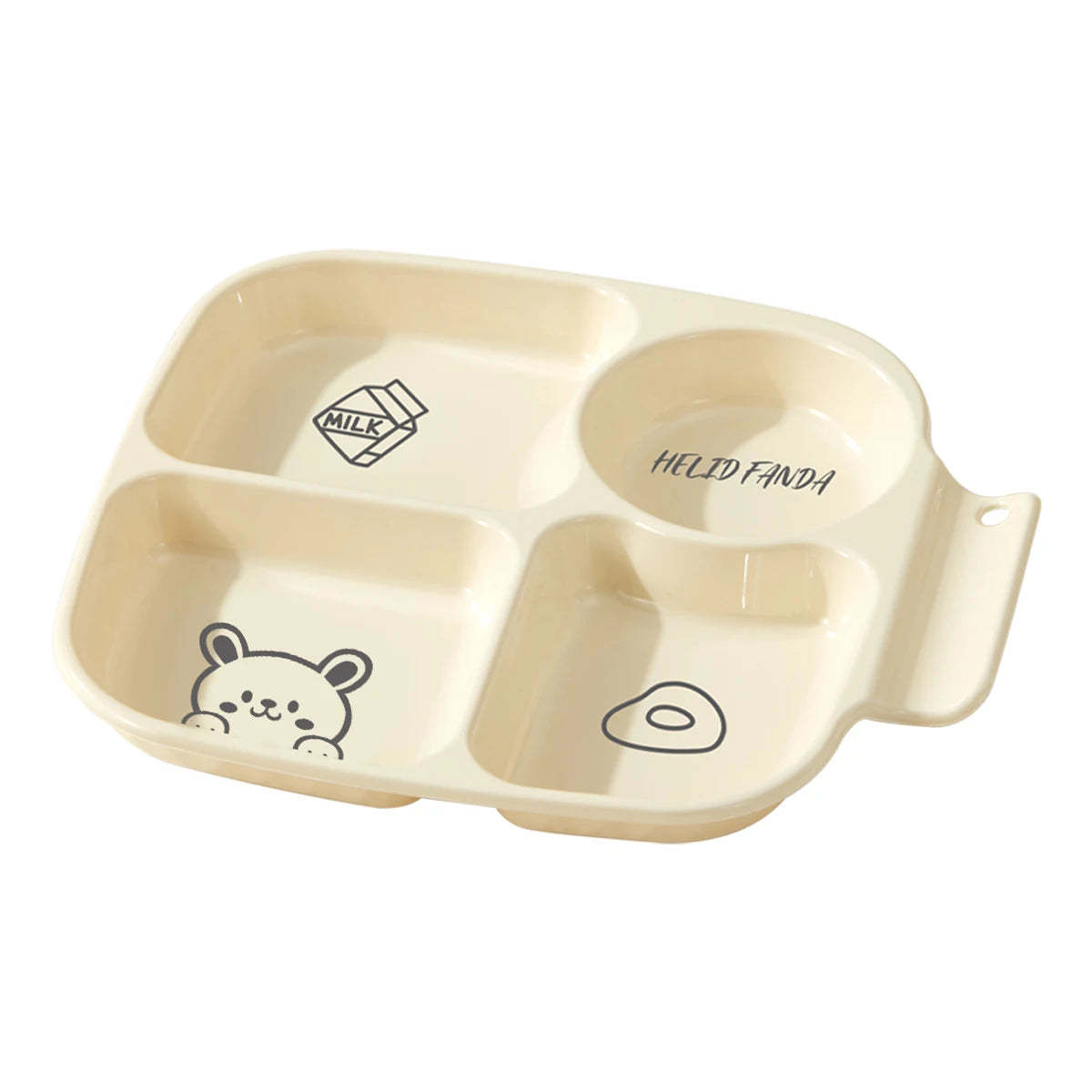 WORTHBUY Square Plastic Divided Dinner Plate Portion Control Food Plate Stackable Salad Plate 4 Compartments Fat Reducing Plate.