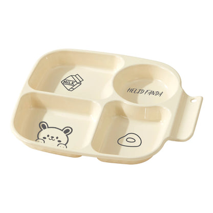 WORTHBUY Square Plastic Divided Dinner Plate Portion Control Food Plate Stackable Salad Plate 4 Compartments Fat Reducing Plate.