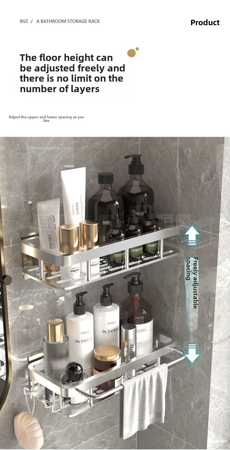 Badezimmerregale, schwarz, rostfrei, Wandmontage, nicht stanzbar, Aufbewahrungsregal, WC, Bad, Waschbecken, Wand-Badezimmerregale