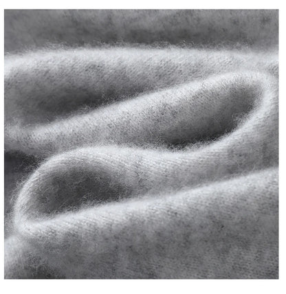 2025 Autumn Winter New Men's Wool Sweater Solid Color V-Neck Pullover Sweater Casual Loose Business Knit Plus Size Base Sweaters.