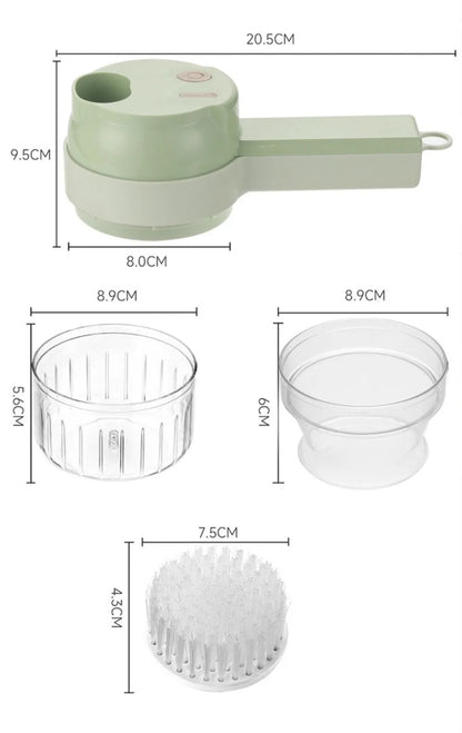 Electric Vegetable Cutter Set Handheld Wireless Garlic Masher Food Chopper Meat Grinder Machine Peel Slice Kitchen Accessories.