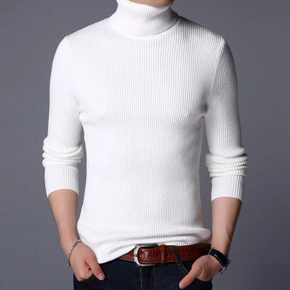 Turtleneck Pullovers Sweaters Men 2020 Autumn Winter Solid Color Long Sleeve Knitting Sweater Thickening Men's Bottoming Shirt