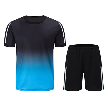 2pcs Summer Men's Quick drying Sports Suit Loose And Comfortable Round Neck Short Sleeved T-shirt Versatile Running Pocket Short.
