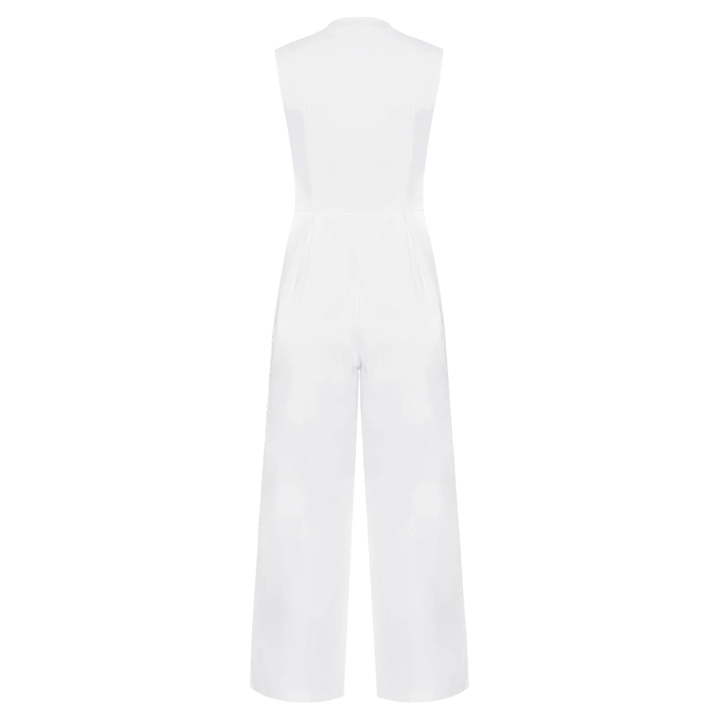 Women High Waist One Piece Sleeveless Jumpsuit Wide Leg Rompers Office Lady Commute Work Casual Dressy Jumpsuits Long Pants.