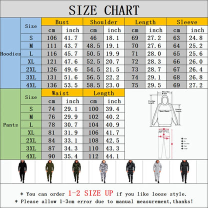 Men's Sportswear Set Two-piece Casual Jogging Warm Breathable Fitness Sportswear Set Military Tactical Hoodie + Trousers.