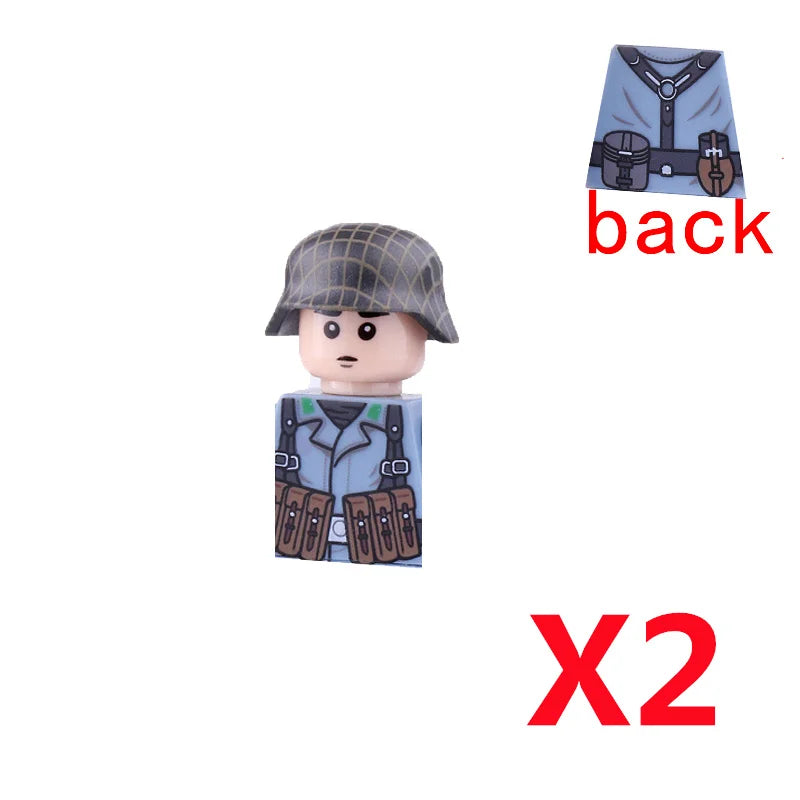 Military WWII Figure Building Blocks Accessories MP40 Rocket Launcher MG42 Officer Army Camouflage Soldier Pzf 98K Toy Gift N029