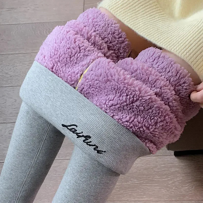 Winter Warm Leggings Women Adding Velvet and Thickening Leggings Small Feet Pencil Pants Outdoor Wearling Casual Stretchy Pants.