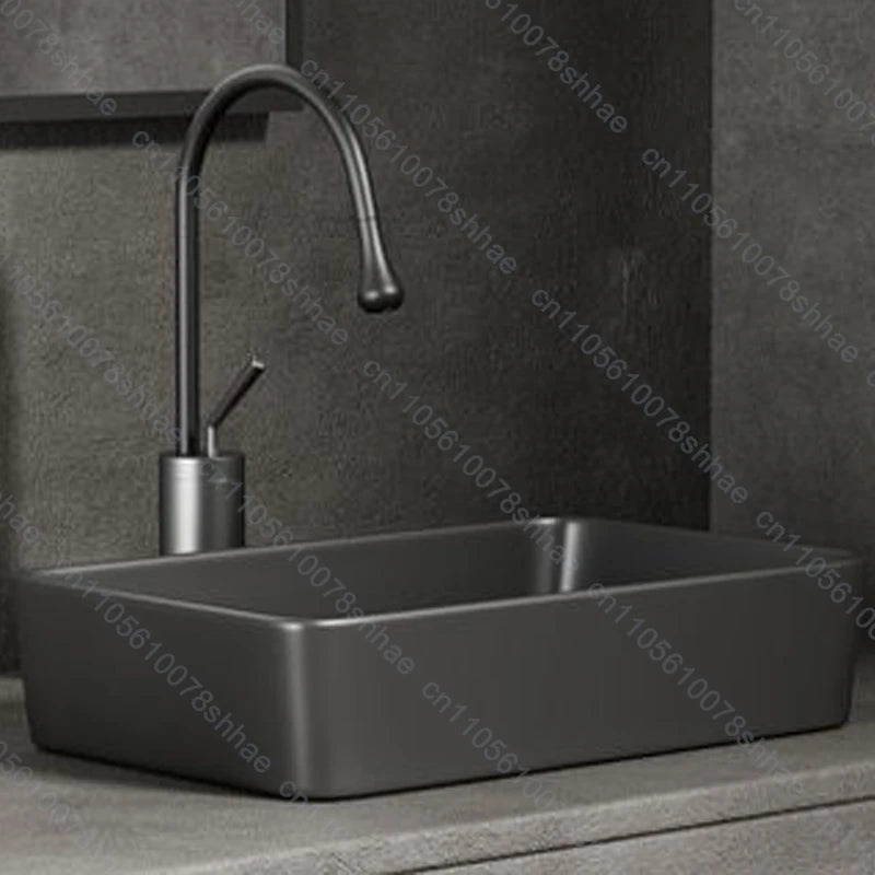 Luxuriöses Keramikgefäßwaschbecken, quadratisches Badezimmerwaschbecken, Arbeitsplatte, Kunstwaschbecken für Waschtischplatte, Keramik-Badezimmerwaschbecken für den Heimgebrauch