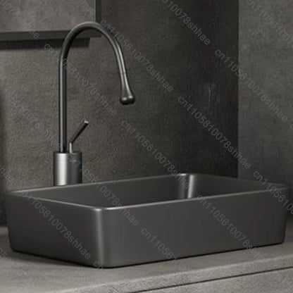 Luxuriöses Keramikgefäßwaschbecken, quadratisches Badezimmerwaschbecken, Arbeitsplatte, Kunstwaschbecken für Waschtischplatte, Keramik-Badezimmerwaschbecken für den Heimgebrauch