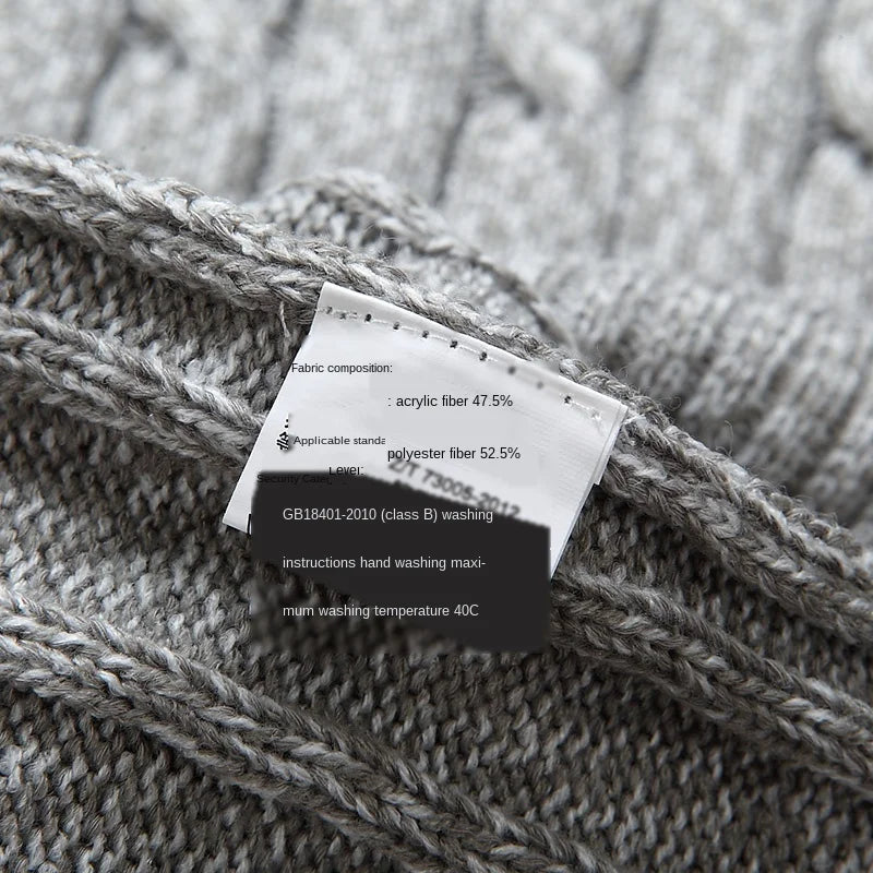 Twist Sweater Men's Turtleneck Pullovers High Neck Loose Winter Korean  Fashion Trendy Thick Warm White Sweater knitted.