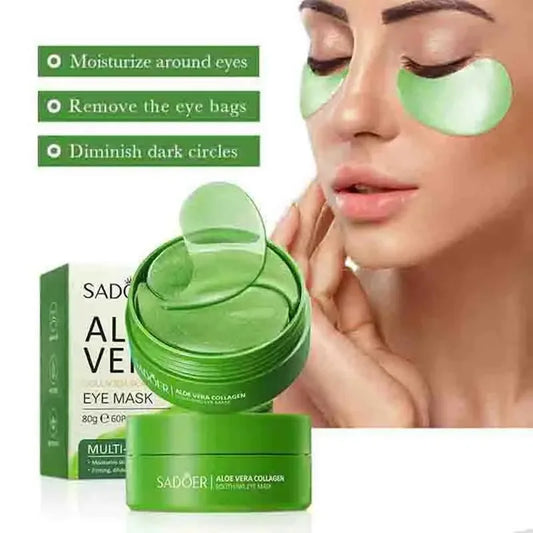 60pcs Aloe Vera Collagen Eye Mask Anti Dark Circles Eyes Bags Moisturizing Anti-Wrinkles Eye Patches Eyes Skin Care Products.