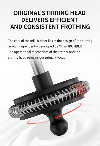 MHW-3BOMBER Official Electric Milk Frother Portable Home Barista Tools Kitchen Accessories.