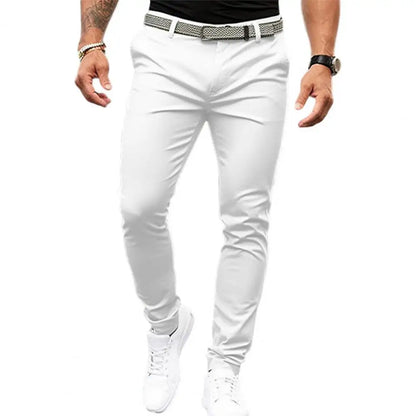 Männer Einfarbig Anzug Lange Hosen Mid-rise Schräg Taschen Zipper Fly Slim Fit Business Büro Hosen Feine Nähen hosen Arbeitskleidung.