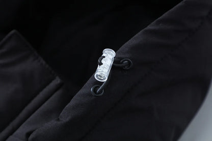 Compass Button Patch Style Men's Stand-up Collar Down Cotton Casual Vest Windproof Men's Jacket Slim Men's Hooded hat Wear.