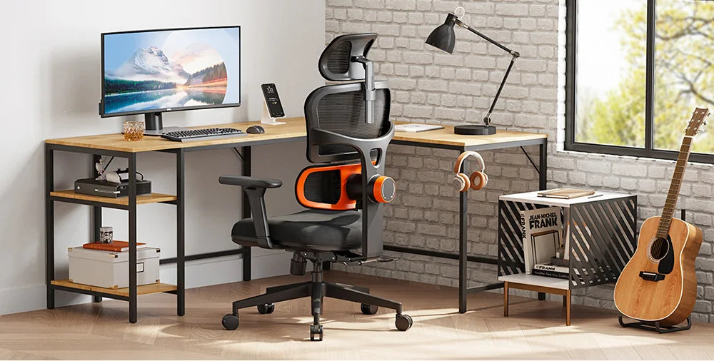 NEWTRAL NT001 Ergonomischer Bürostuhl mit adaptiver Lordosenstütze, Armlehne und Verstellbare Kopfstütze, Schreibtischstuhl aus Mesh für Büro