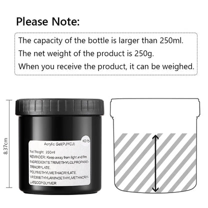 MSHARE 50g/250g Shimmer Pink White Acrylic Gel TPO Free Glitter Shiny Extension Acryl Hard Gel Nails Sculpting Construction