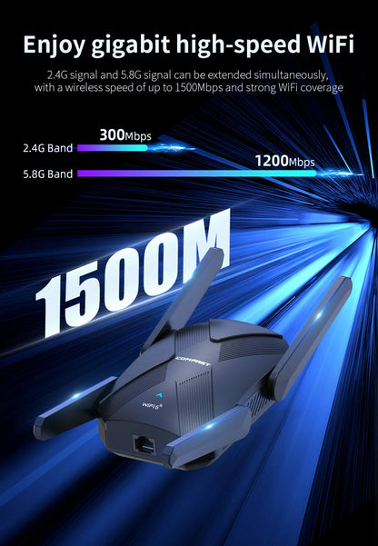 COMFAST 1500Mbps WiFi6 Repeater WIFI Extenders WiFi Router Signal Booster AX1500 2.4G 5.8G Wifi6 Long Range Amplifier 100M RJ45.