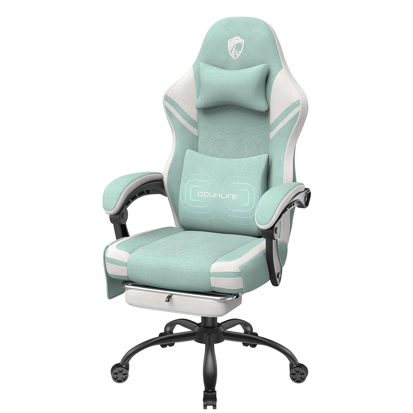 GC-RC05 Gaming-Stuhl, Stoff-Computerstuhl mit Zwei-Punkt-Massagebürostuhl, ergonomischer Stuhl mit verbreitertem Kissen mit Taschenfeder