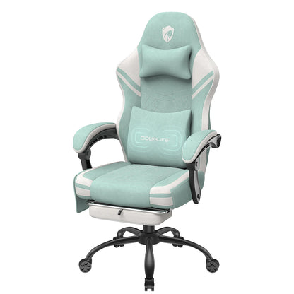 GC-RC05 Gaming-Stuhl, Stoff-Computerstuhl mit Zwei-Punkt-Massagebürostuhl, ergonomischer Stuhl mit verbreitertem Kissen mit Taschenfeder