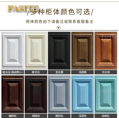 Leichter, luxuriöser Badezimmerschrank aus Steinplatten, integriertes Waschbecken, kombiniertes Waschbecken, WC-Waschbecken, nordischer einfacher Spiegelschrank